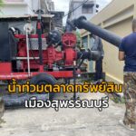 น้ำท่วมตลาดทัพย์สิน เทศบาลเมืองสุพรรณบุรี พ่อค้าแม่ค้าเร่งขนของหนีน้ำ ข่าวน้ำท่วมสุพรรณบุรี วิทยุสุพรรณบุรี